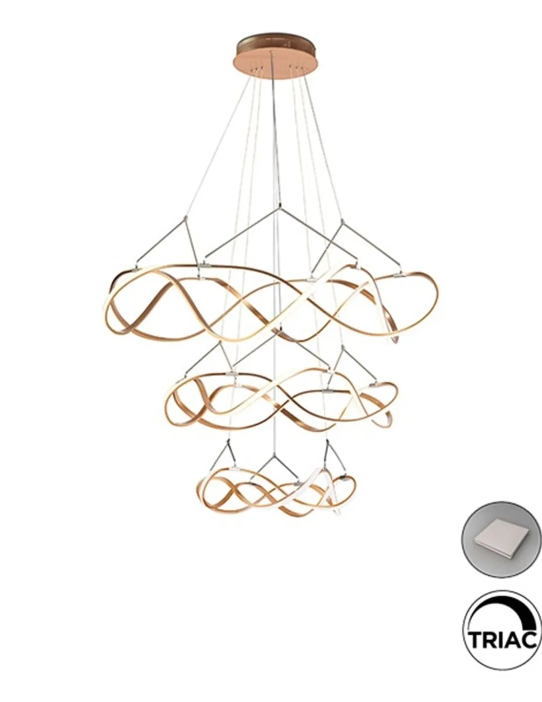 Lámpara colgante Molly - Schuller - Lámpara de araña moderna y elegante, regulable, color oro