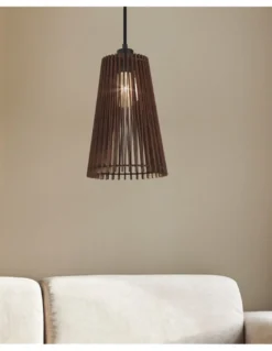 Lámpara colgante Mon - AJP - Lámpara de madera oscura, 20 cm