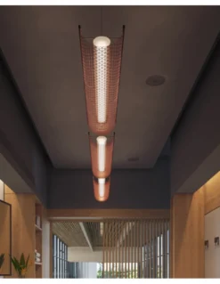 Lámpara colgante Nans Balis – Bover – Lámpara de exterior, Pantalla de fibra sintética tejida a mano, LED regulable Triac