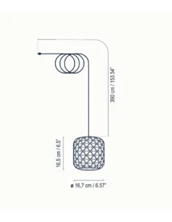 Lámpara colgante Nans – Bover – Lámpara de exterior, Pantalla de fibra sintética tejida a mano, Cable extralargo de 390 cm