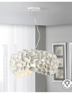 Lámpara colgante Narisa – Schuller – Disponible en blanco o cromo