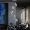 Lámpara colgante Nebula – Schuller – Diseño moderno con 5 luces, pantallas de cristal espejado