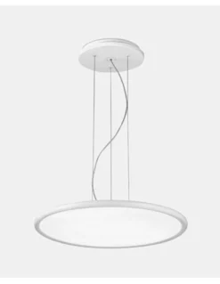 Lámpara colgante Net - LedsC4 - Lámpara LED minimalista blanca, altura regulable