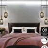 Lámpara colgante Norma – Schuller – Tulipa de cristal en gris smoke, lámpara decorativa