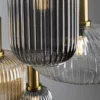 Lámpara colgante Norma- Schuller – Lámpara de 4 luces, tulipas de cristal en 3 colores