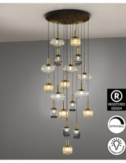 Lámpara colgante Norma 18 - Schuller - Lámpara decorativa grande XL con 18 tulipas de cristal