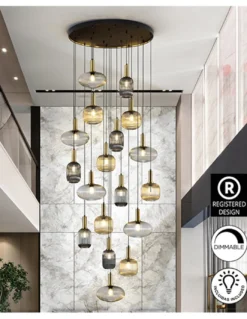 Lámpara colgante Norma 18 - Schuller - Lámpara decorativa grande XL con 18 tulipas de cristal
