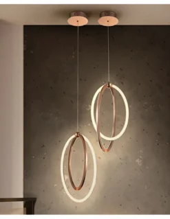 Lámpara colgante Ocellis – Schuller – Lámpara decorativa LED, acabado oro rosa