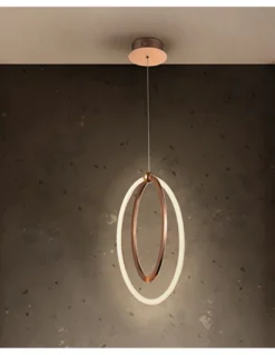 Lámpara colgante Ocellis – Schuller – Lámpara decorativa LED, acabado oro rosa