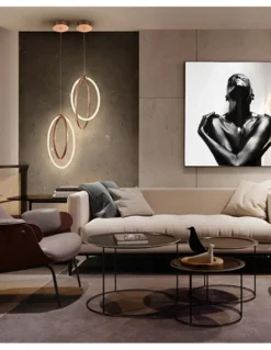Lámpara colgante Ocellis – Schuller – Lámpara decorativa LED, acabado oro rosa