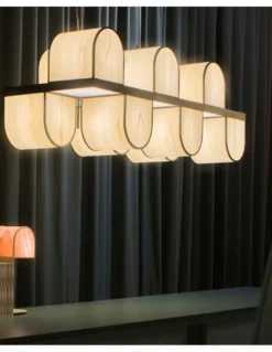 Lámpara colgante Osca - LZF - Lámpara artesanal de madera en blanco o rosa