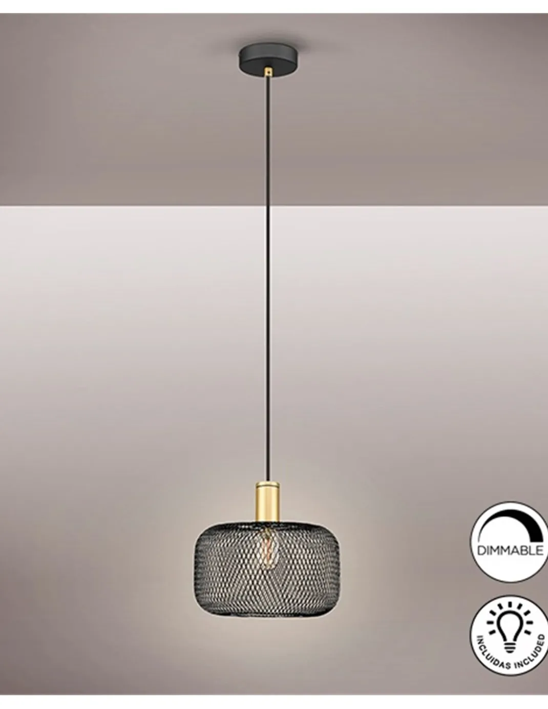 Lámpara colgante Osiris – Schuller – Diseño vintage con tulipa de malla