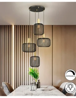 Lámpara colgante Osiris – Schuller – Lámpara de 4 luces, diseño vintage