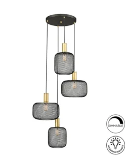 Lámpara colgante Osiris – Schuller – Lámpara de 4 luces, diseño vintage