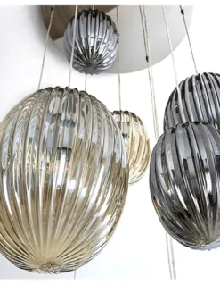 Lámpara colgante Ovila – Schuller – Lámpara decorativa de 13 luces, pantallas de cristal