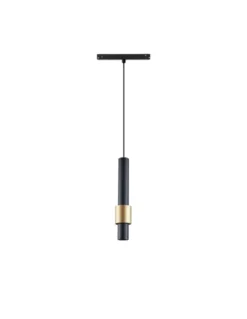 Lámpara colgante para carril 48V – Mantra – Diseño minimalista en negro y dorado