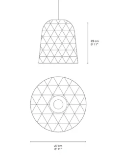 Lámpara colgante Pikul Single L - PET Lamp - Pantalla grande de fibras recicladas, diseño artesanal