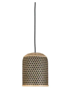 Lámpara colgante Pikul Single M - PET Lamp - Lámpara artesanal y reciclada, pantalla de fibra de bambú