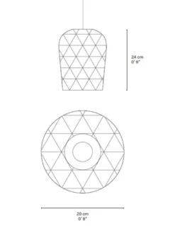 Lámpara colgante Pikul Single S - PET Lamp - Pantalla de fibra natural reciclada de bambú