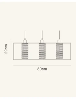 Lámpara colgante Raffaela - IDP Lampshades - Lámpara lineal con 3 luces