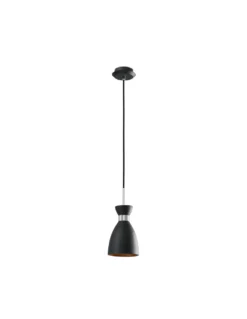 Lámpara colgante Retro - Faro - Pantalla de acero negro, estilo vintage