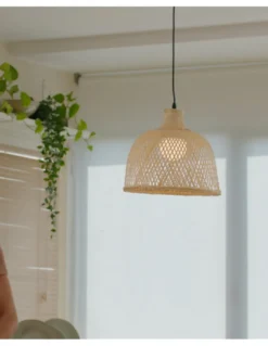 Lámpara colgante Riba – FORLIGHT – Lámpara de madera, Altura regulable, Diámetro: 35 cm