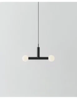 Lámpara colgante Rigoberta Trio – Robin – Diseño tipo bola, 2 luces G9, acabado negro mate