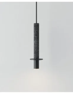Lámpara colgante Rita - Robin - Lámpara cilíndrica de diseño minimalista, cemento negro