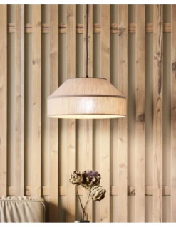 Lámpara colgante Rizzo - Massmi - Pantalla de lino natural blanco