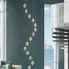Lámpara colgante Rocío - Schuller - Lámpara LED XL, color plateado, idónea para hueco de escalera