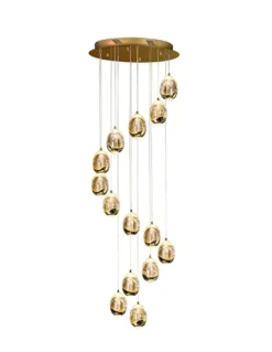 Lámpara colgante Rocío - Schuller - Lámpara grande de cristal, color dorado