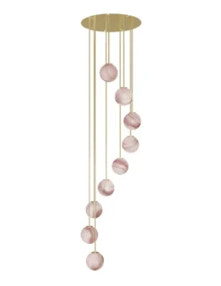 Lámpara colgante Royal Spiral - Robin - Diseño minimalista decorativo, 9 luces de alabastro