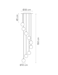 Lámpara colgante Royal Spiral - Robin - Diseño minimalista decorativo, 9 luces de alabastro