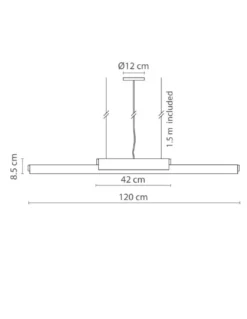 Lámpara colgante Rudi - Robin - Lámpara de techo LED lineal, diseño horizontal