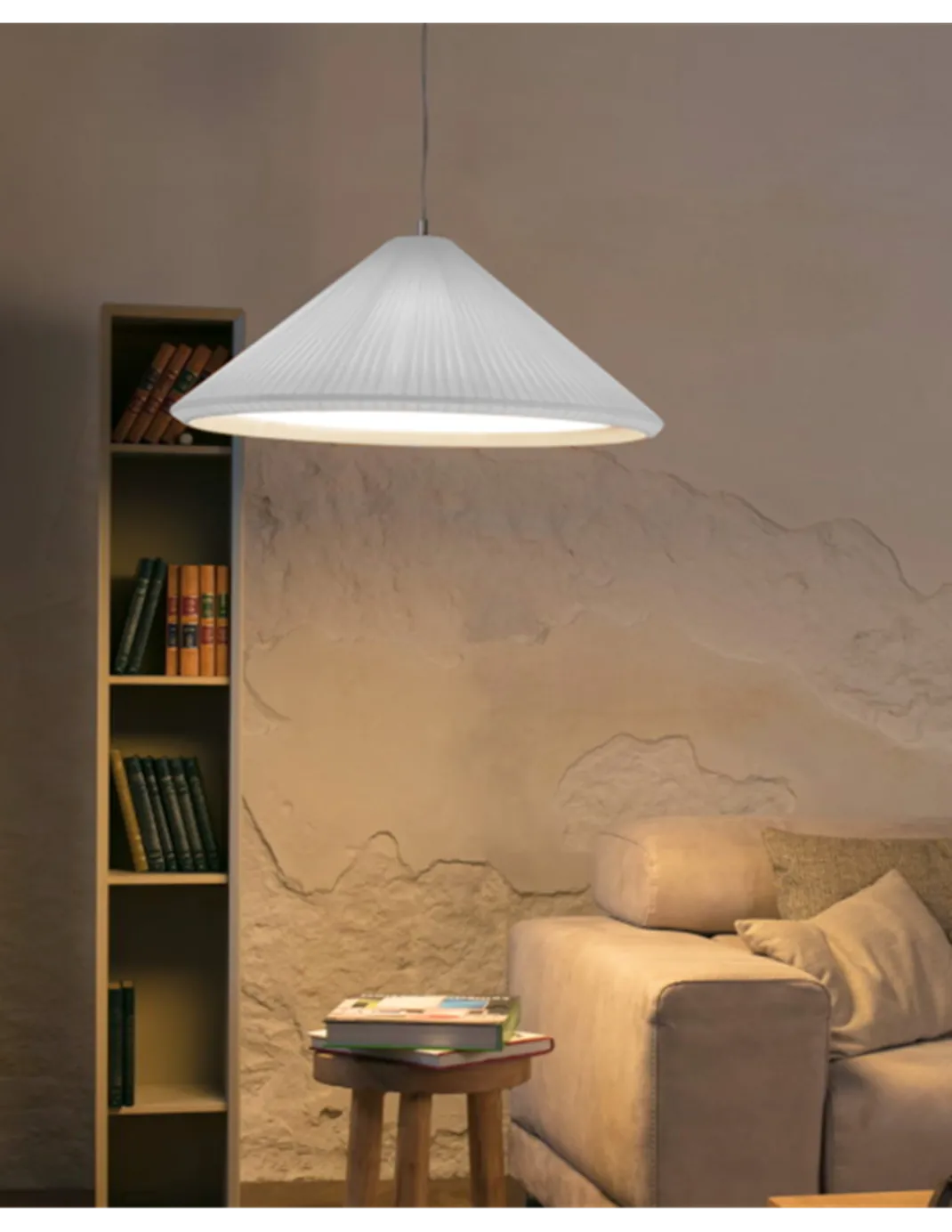 Lámpara colgante Saigon - Faro - Pantalla encintada, diseño decorativo