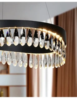 Lámpara colgante Selene – Schuller – Difusor de lágrimas de cristal, acabado negro