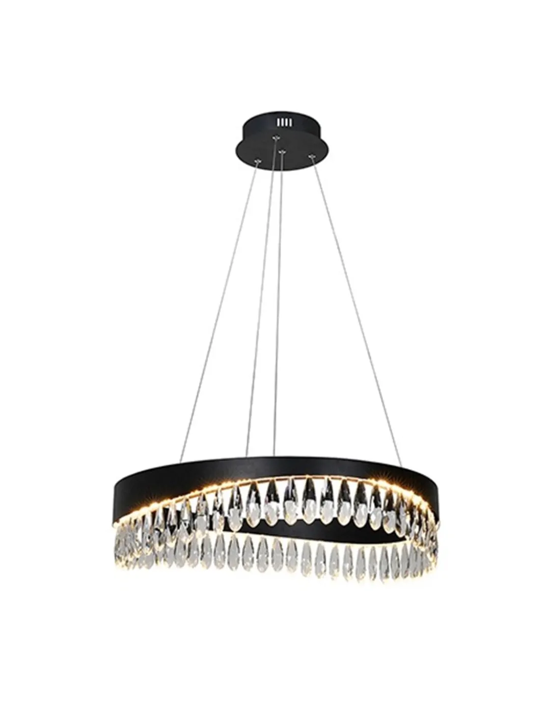Lámpara colgante Selene – Schuller – Difusor de lágrimas de cristal, acabado negro