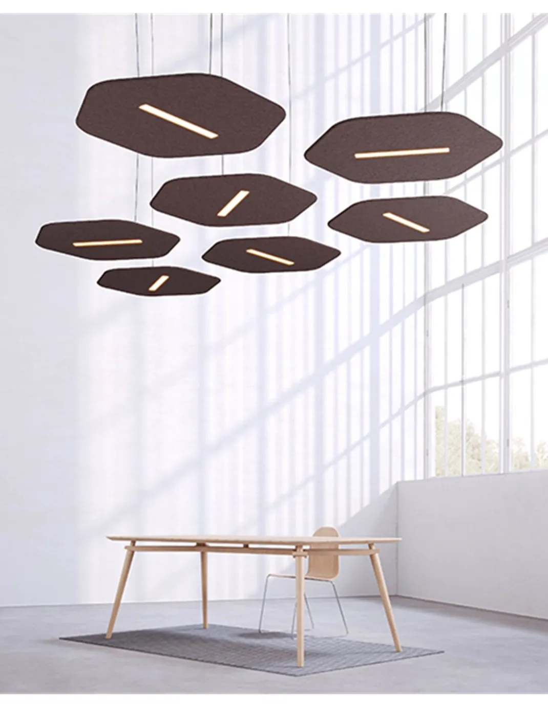 Lámpara colgante Sisa – Luz Negra – Lámpara acústica en varios colores, pantalla de fieltro PET