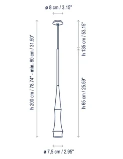 Lámpara colgante Slend 01 - Bover - Lámpara colgante minimalista tubular de diseño