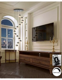 Lámpara colgante Sphere – Schuller – Lámpara de diseño, 14 luces LED regulable