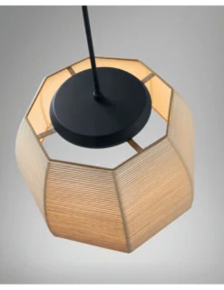 Lámpara colgante Tanit - Bover - Lámpara de techo de hilo beige, Regulable Triac, LED 2700K