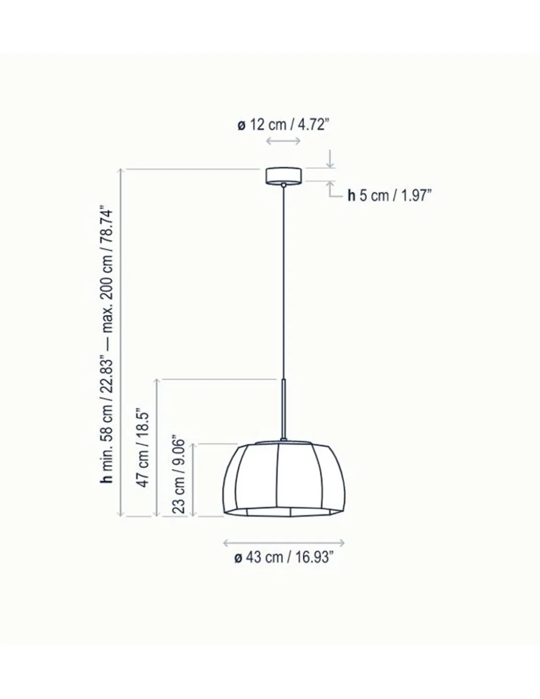 Lámpara colgante Tanit - Bover - Lámpara de techo de hilo beige, Regulable Triac, LED 2700K