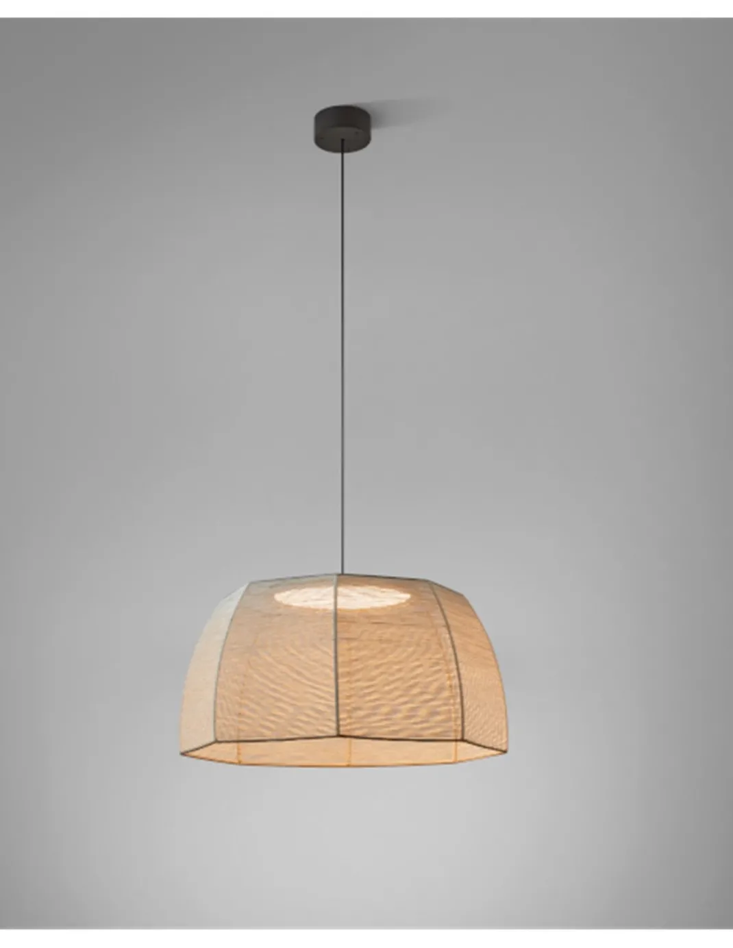 Lámpara colgante Tanit - Bover - Lámpara de techo de hilo beige, Regulable Triac, LED 2700K