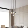 Lámpara colgante Tonic – Mantra – 8 luces con pantallas multicolores, florón redondo