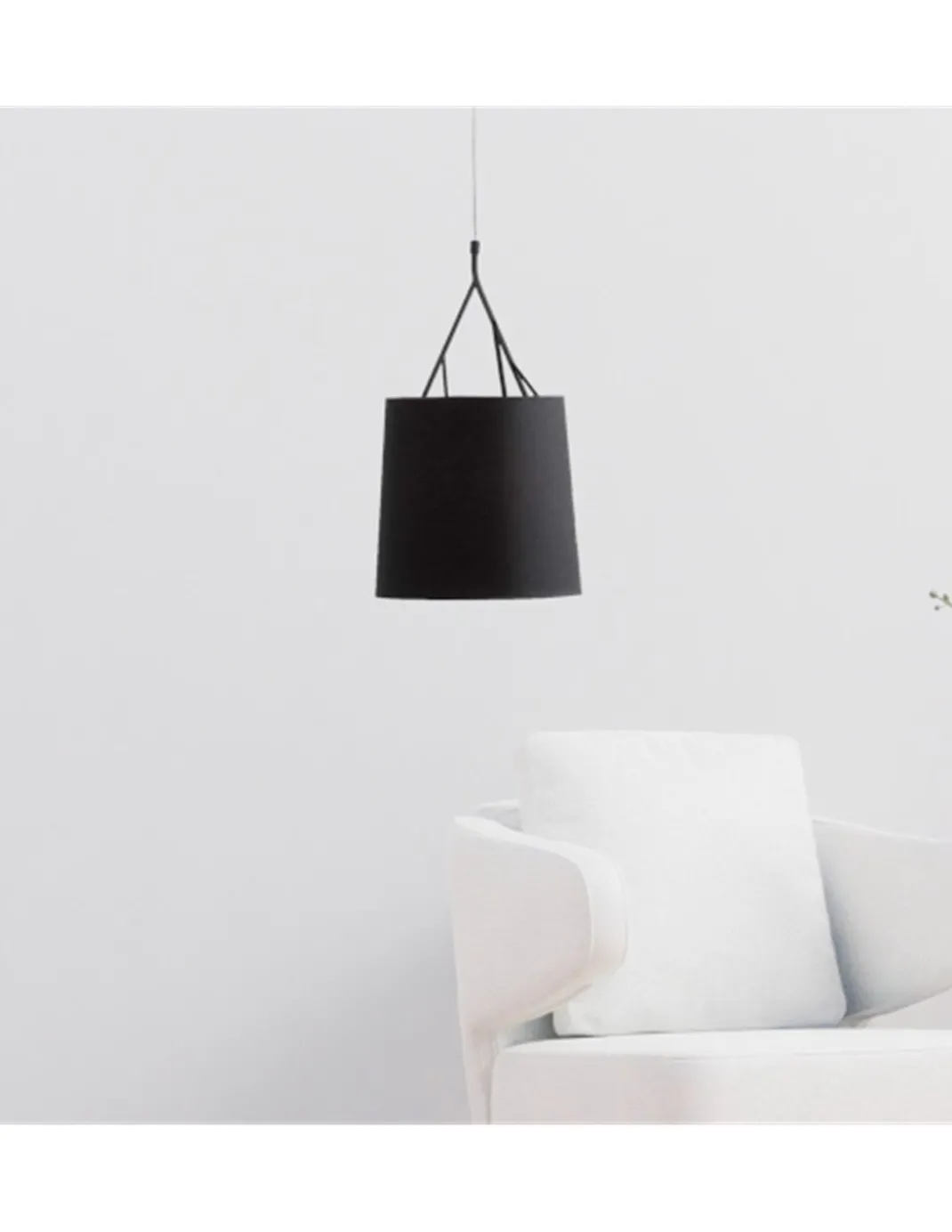 Lámpara colgante Tree - Faro - Lámpara contemporánea, pantalla de tela en blanco o negro