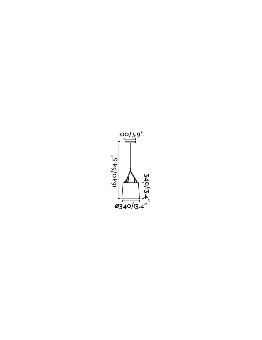 Lámpara colgante Tree - Faro - Lámpara contemporánea, pantalla de tela en blanco o negro