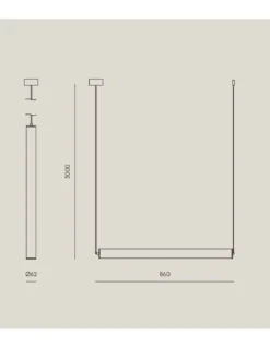 Lámpara colgante Tube – Aromas – Lámpara de techo decorativa, LED 3000K