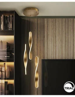 Lámpara colgante Twist – Schuller – Lámpara minimalista dorada