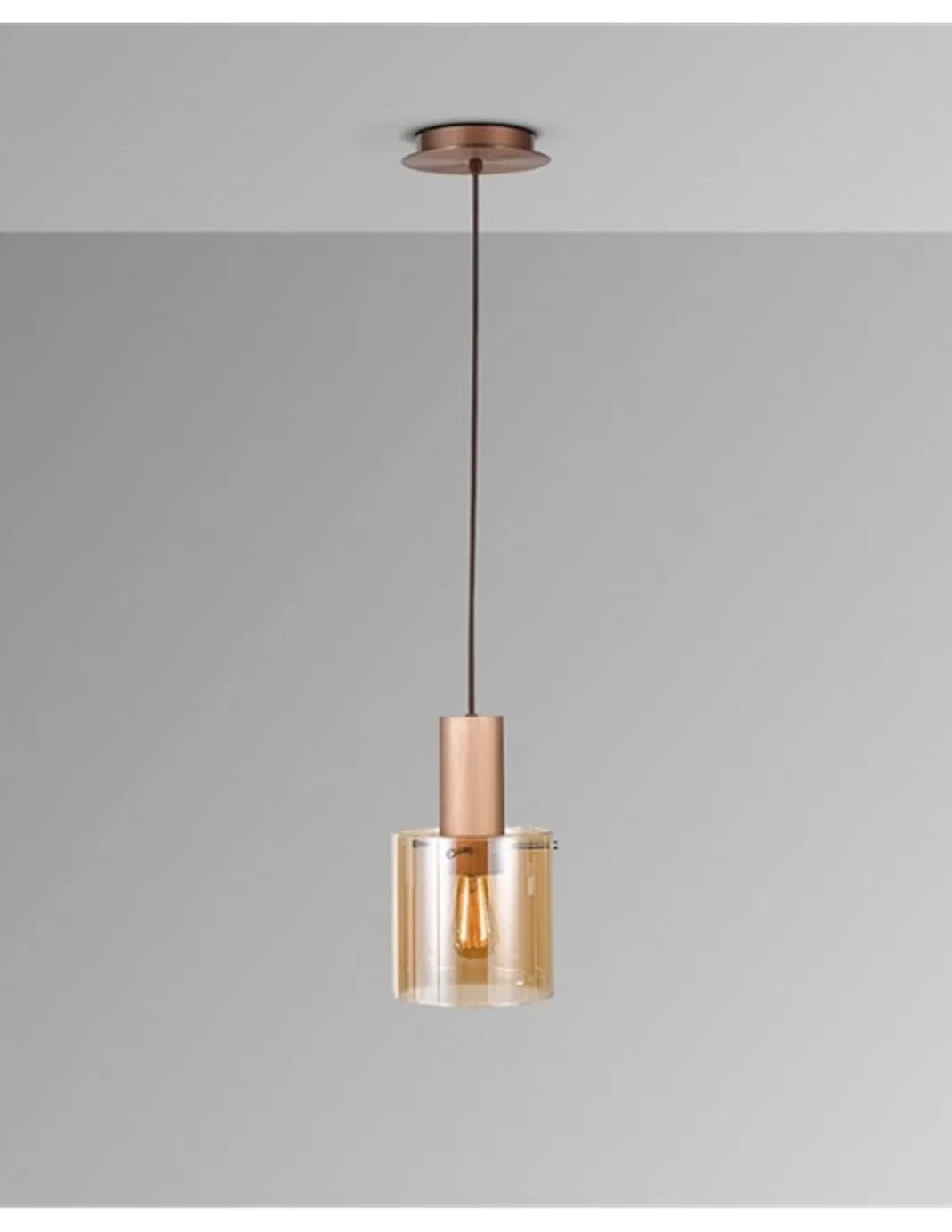 Lámpara colgante Venize - Schuller - Pantalla de cristal ámbar