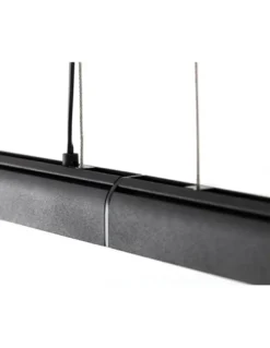 Lámpara colgante Vico - Faro - Lámpara lineal negra, florón empotrable
